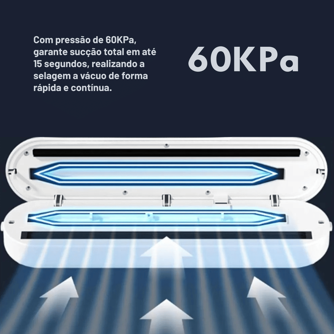 Máquina Seladora a Vácuo Alimentos 110W Bivolt + 10 Sacos Brinde