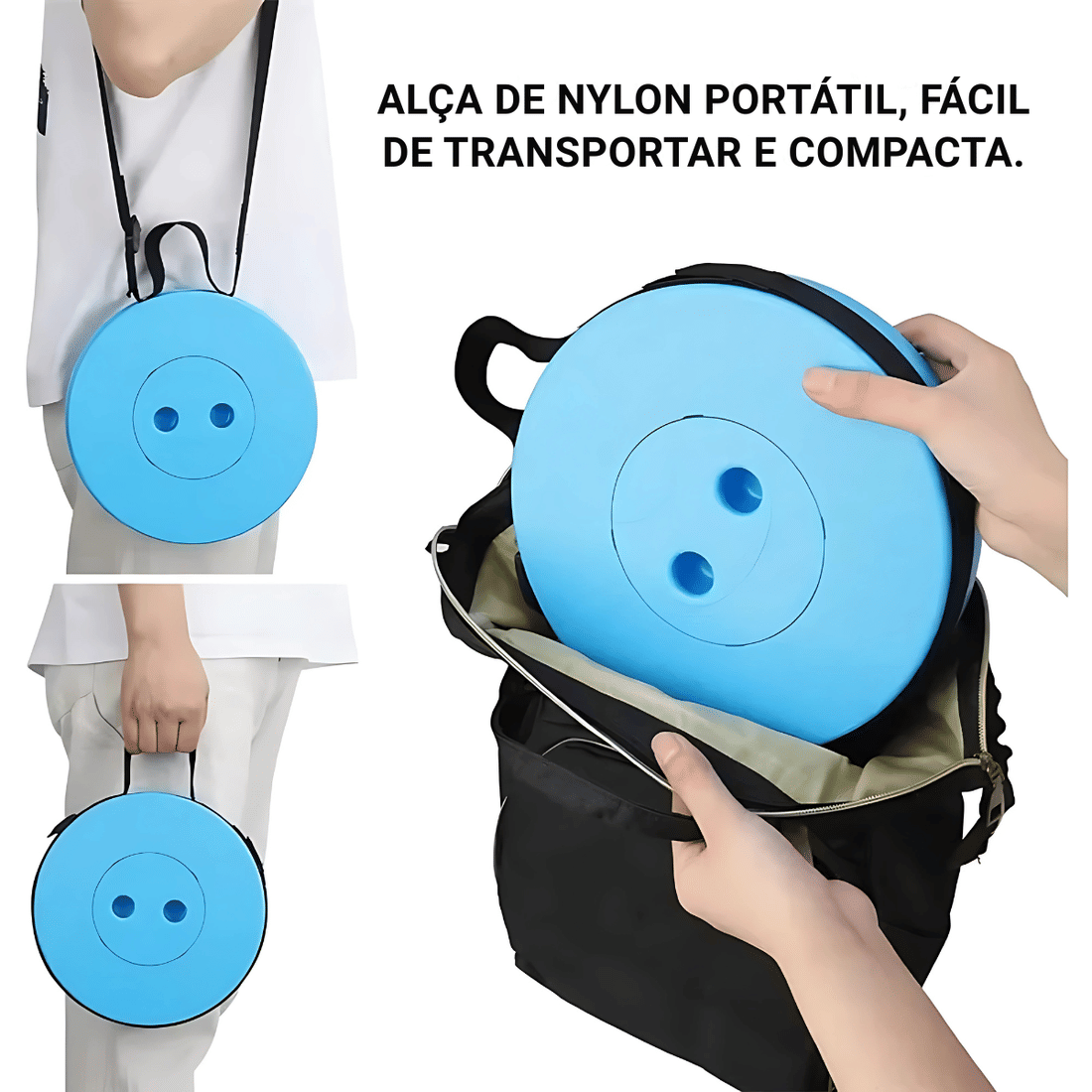 Banqueta Retrátil Banco Portátil com Alça Multiuso Leve Colorido