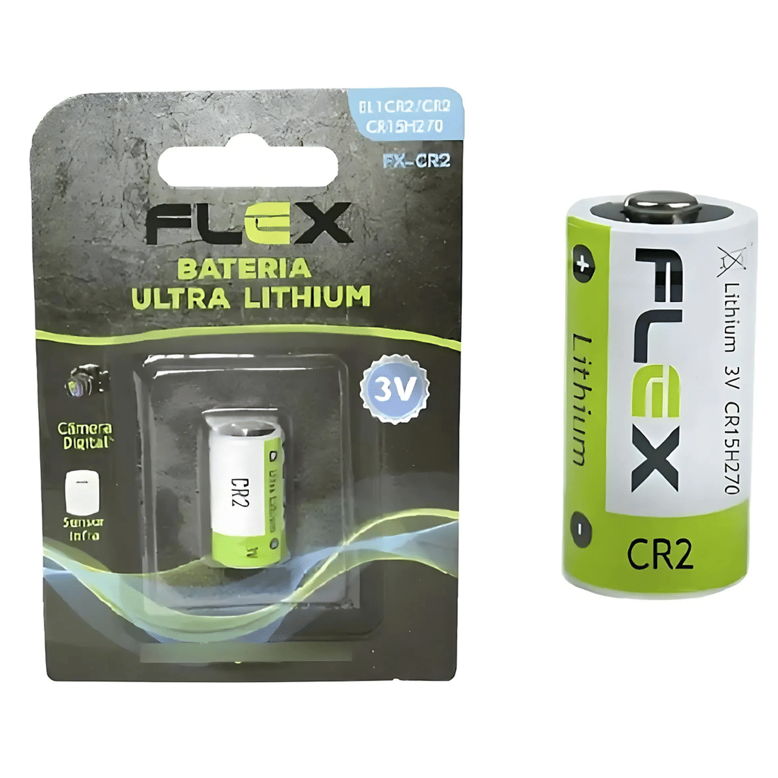 Bateria CR2 3V Lítio para Sensor de Infra Camera Flash Eletronicos