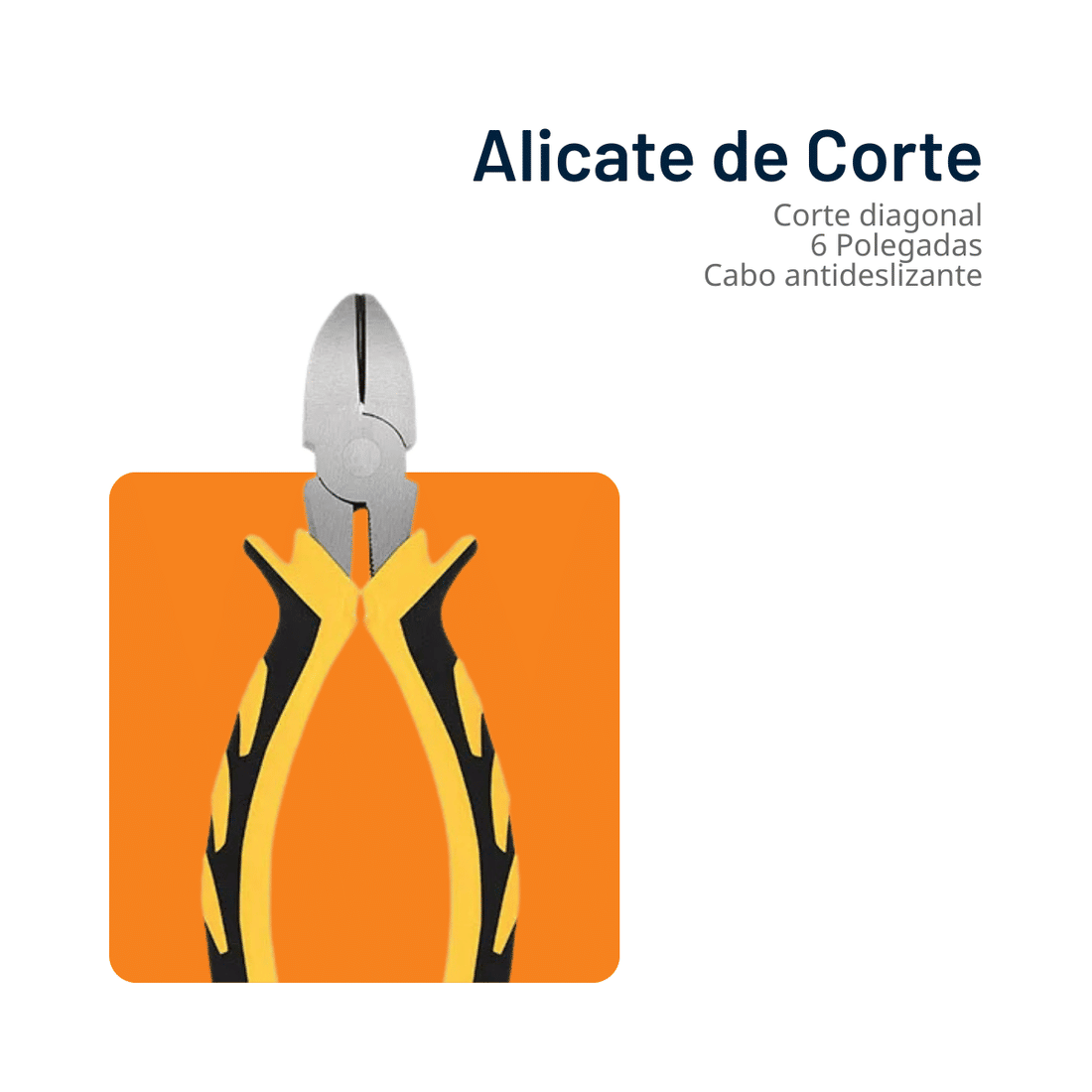 Alicate de Corte Diagonal 6" Aço Carbono Cabo Emborrachado Amarelo/Preto