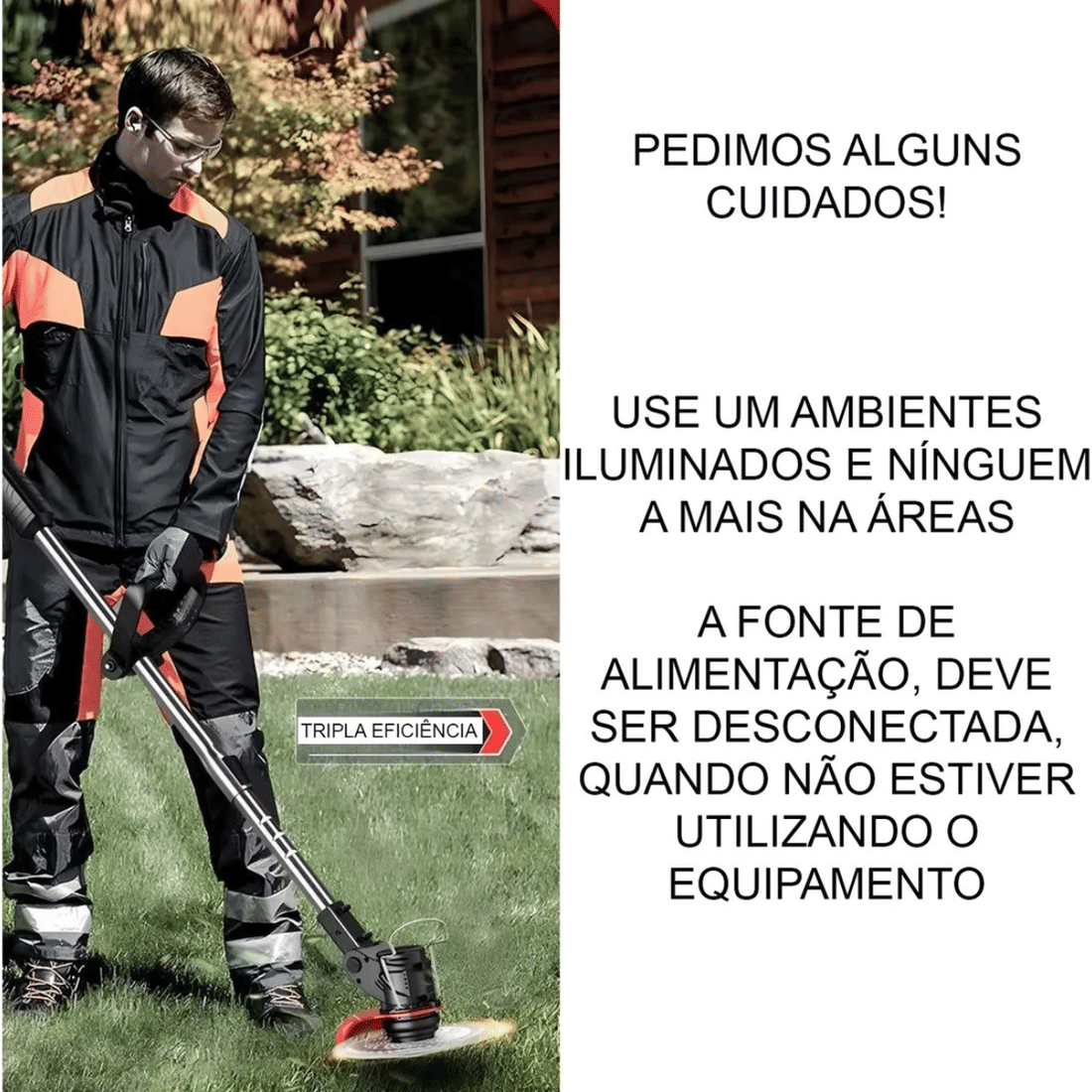 Aparador de Grama Cortador Portátil Sem Fio Bateria 24V Roçadeira