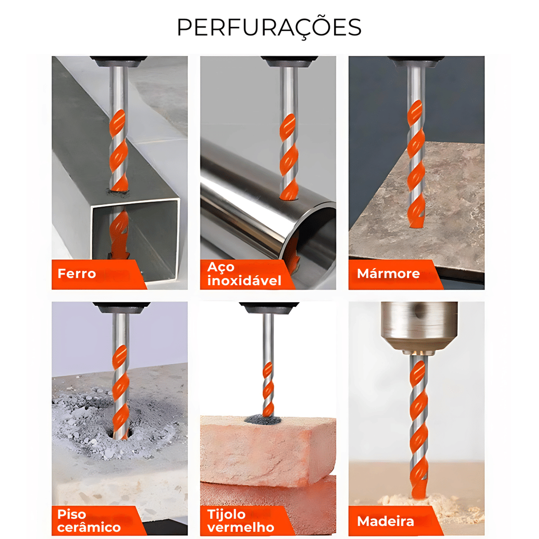 Kit Brocas para Metal HSS 5pcs Kit Brocas para Metal HSS 5pcs