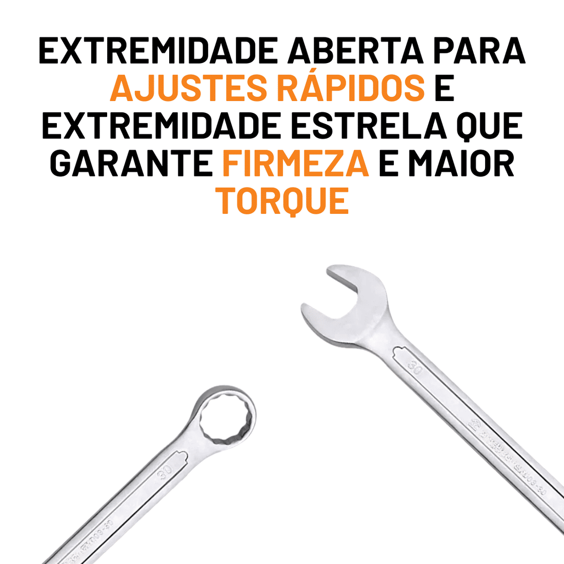 Chave Combinada de Boca Fixa  Estrela Aço Carbono Vários Tamanhos
