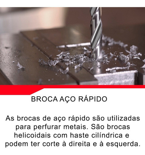 Kit 5 Broca Aço Rápido 11+ 13+ 15+ 17+ 19mm Haste Rebaixada HSS Din338 Kit 5 Broca Aço Rápido 11+ 13+ 15+ 17+ 19mm Haste Rebaixada HSS Din338