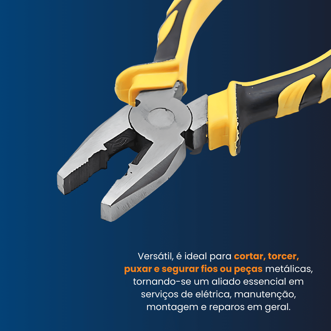 Alicate Universal 8" Aço Carbono Cabo Emborrachado Amarelo/Preto