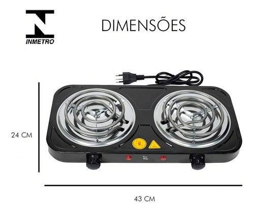 Fogareiro Elétrico Portátil Fogão 1 ou 2 Bocas Cozinha Camping Mesa Compacto Viagem Trailer Emergência