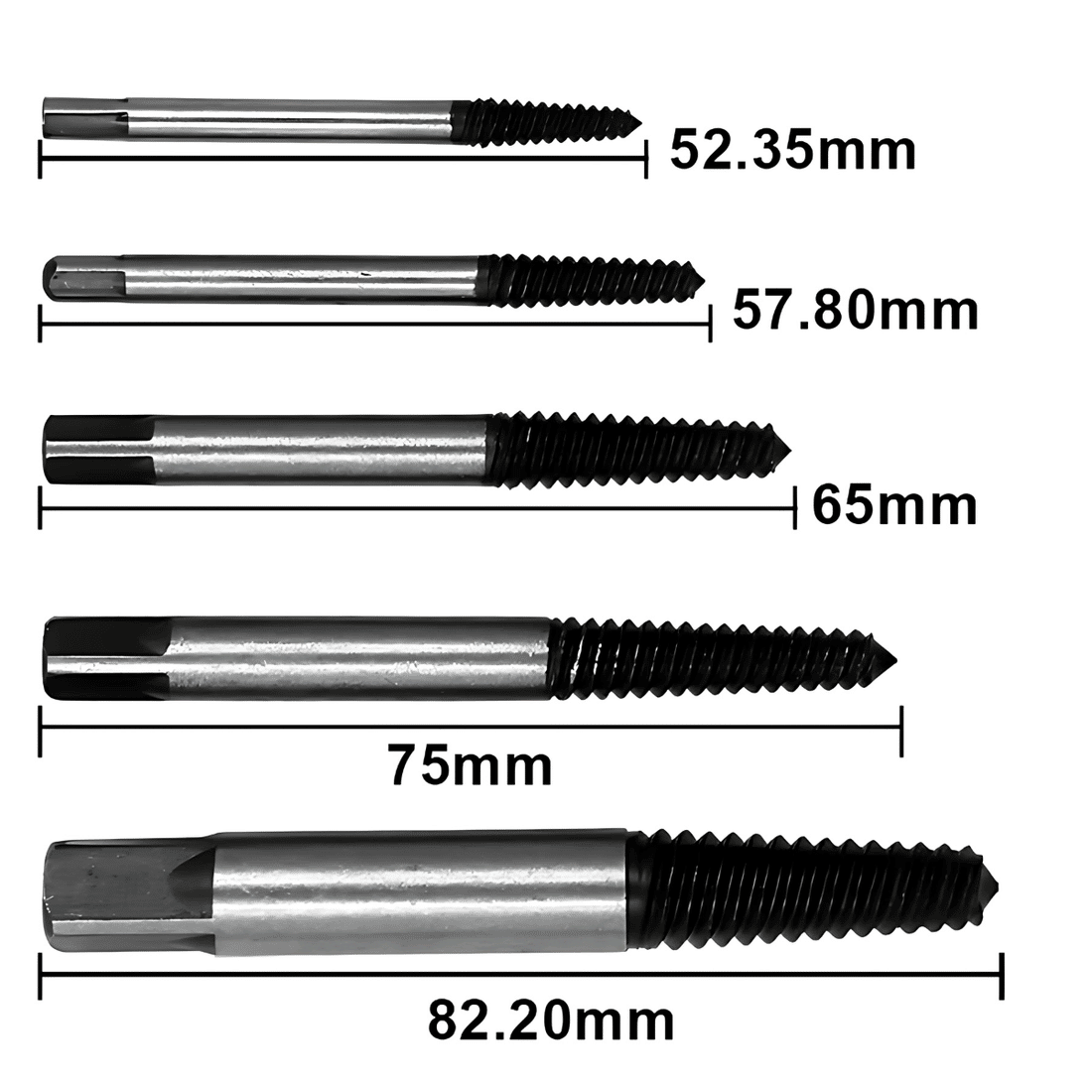 Extrator De Parafuso Quebrado Sacador Kit 5pçs 3 A 18mm Extrator De Parafuso Quebrado Sacador Kit 5pçs 3 A 18mm