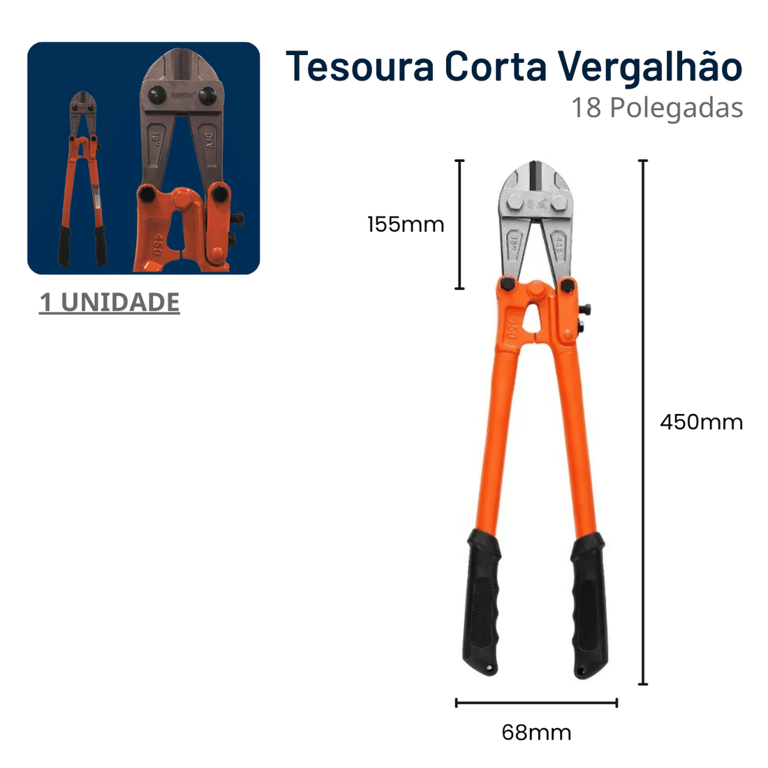 Tesoura Corta Vergalhão Cadeado Corrente