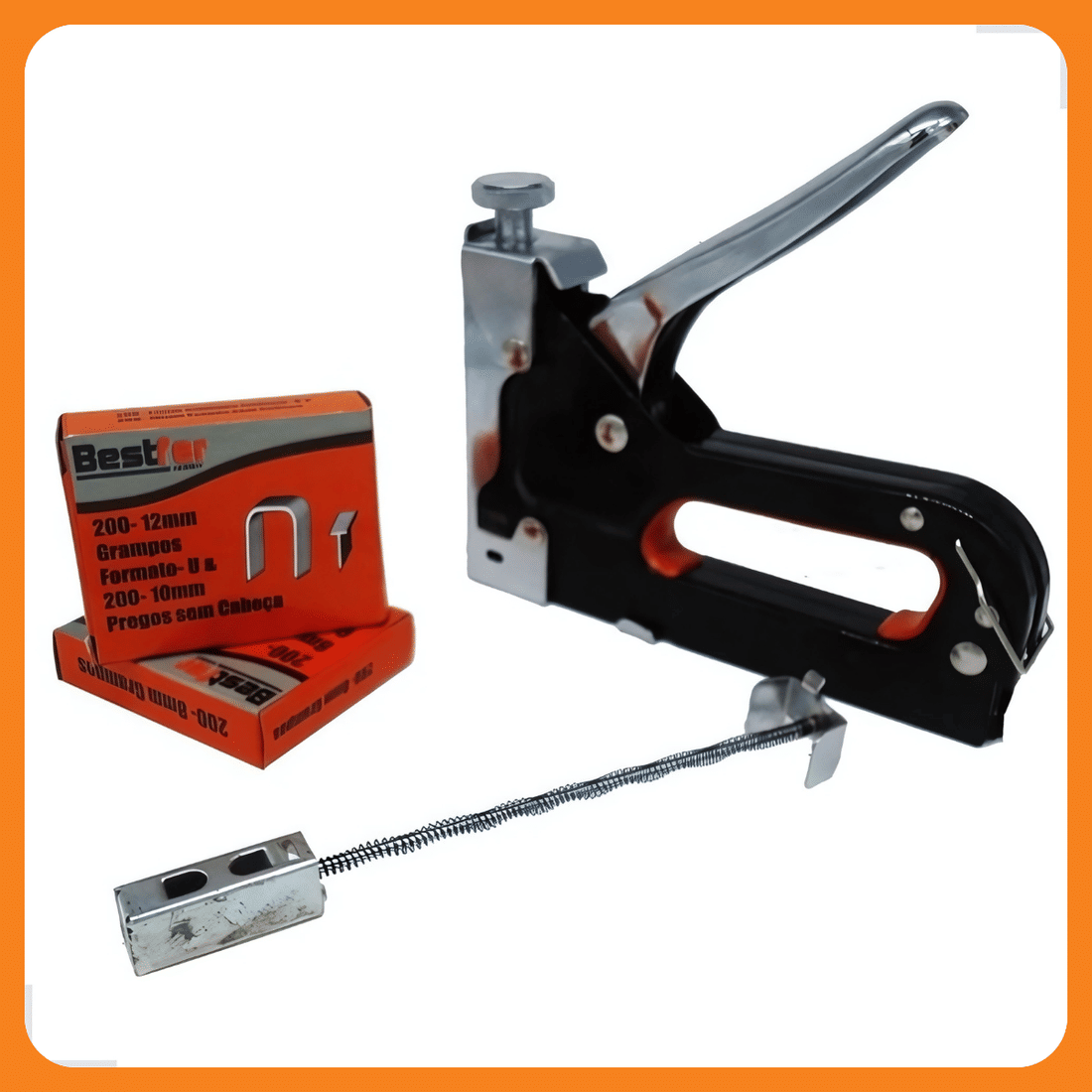 Grampeador Pinador Tapaceiro Profissional + Grampos E Pregos