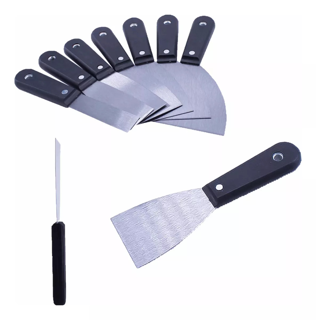 Espátula de Aço Profissional Cabo Ergonomico Reforçado 1,5" a 5" para Pintura e Raspagem