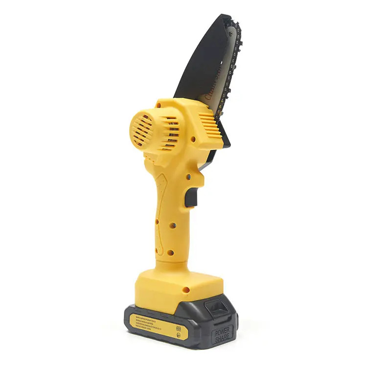 Mini Motosserra Elétrica 6" Bateria 21V Portátil Poda Galhos Jardim