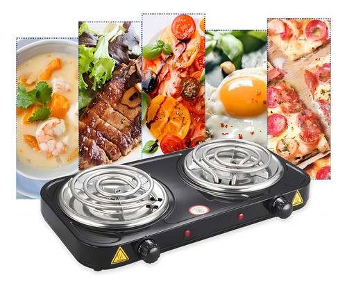 Fogareiro Elétrico Portátil Fogão 1 ou 2 Bocas Cozinha Camping Mesa Compacto Viagem Trailer Emergência