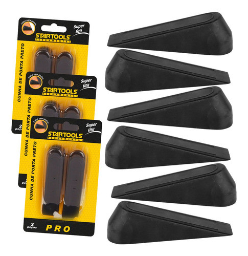 Cunhas de Porta Trava Preta Antiderrapante Borracha Alta Qualidade