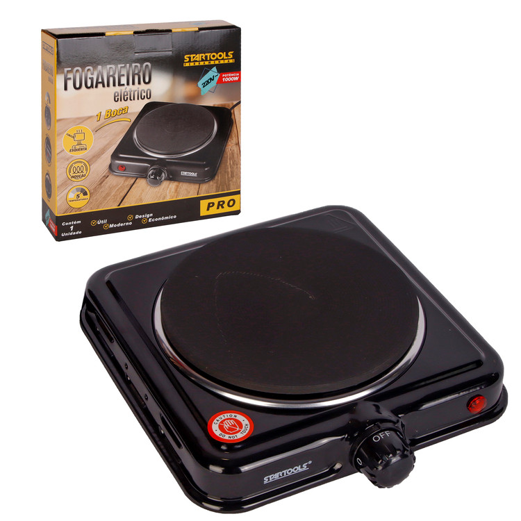 Fogareiro Elétrico Chapa Portátil Cozinha Camping Mesa Compacto Fogão Trailer Viagem