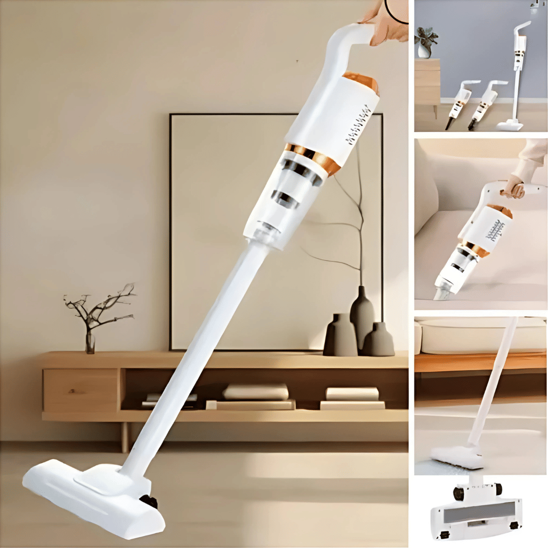 Aspirador de Pó Vertical Recarregável USB 120W Portátil 2 em 1