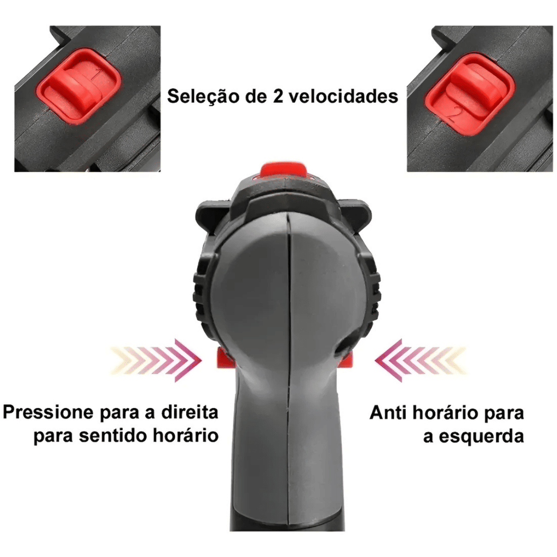 Parafusadeira Furadeira Sem Fio Potênte + 2 Baterias 36v + Acessórios Bivolt