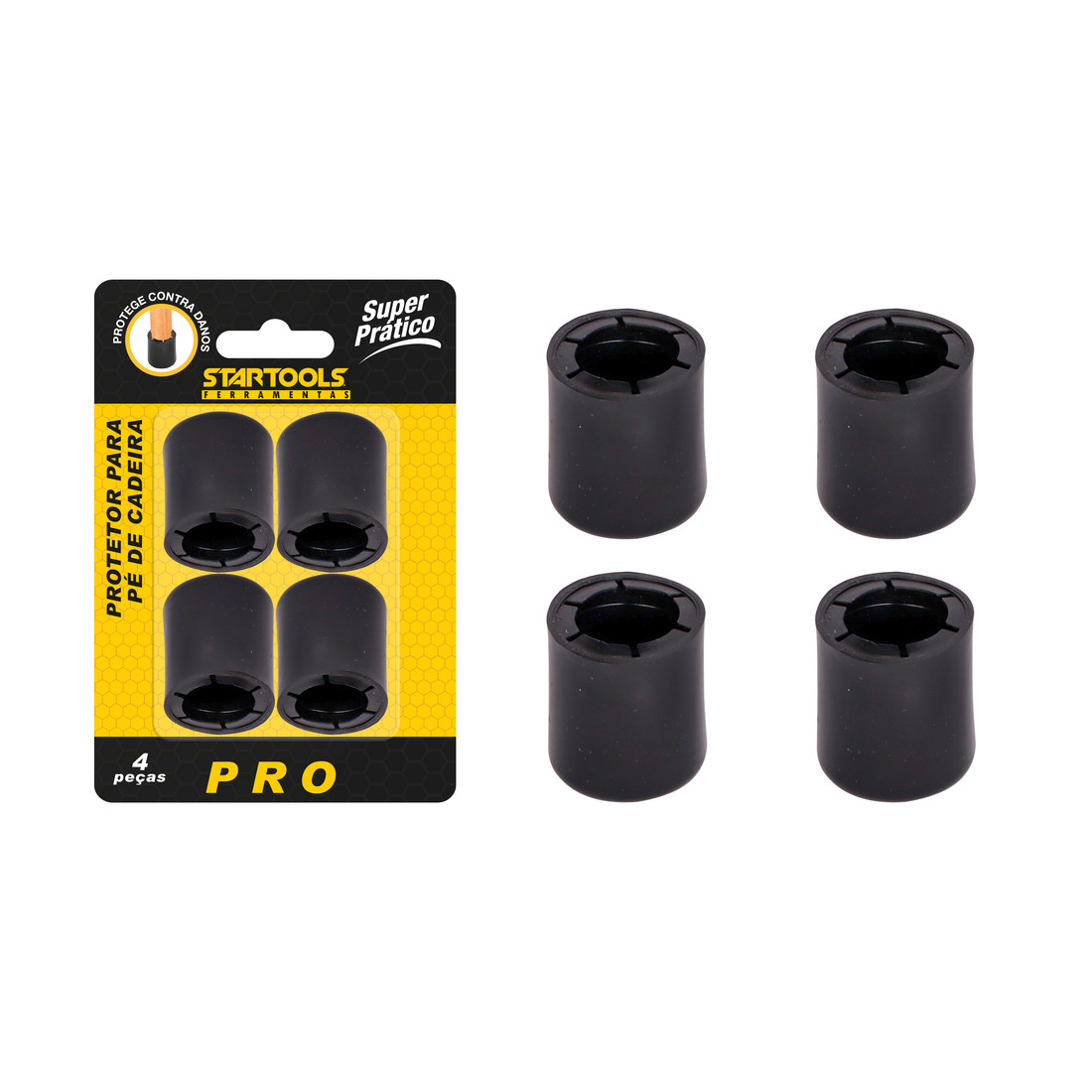 Protetor de Pé de Cadeira Silicone 4 Peças Universal Antiderrapante