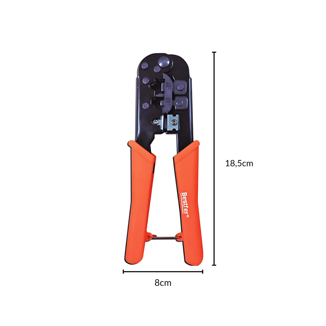 Alicate Crimpador 2 em 1 7 1/2" Aço - Cabo Emborrachado
