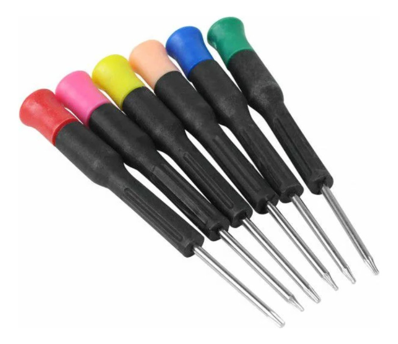 Kit 6 Chaves Torx T5 a T10 Precisão Eletronica Cabo Emborrachado