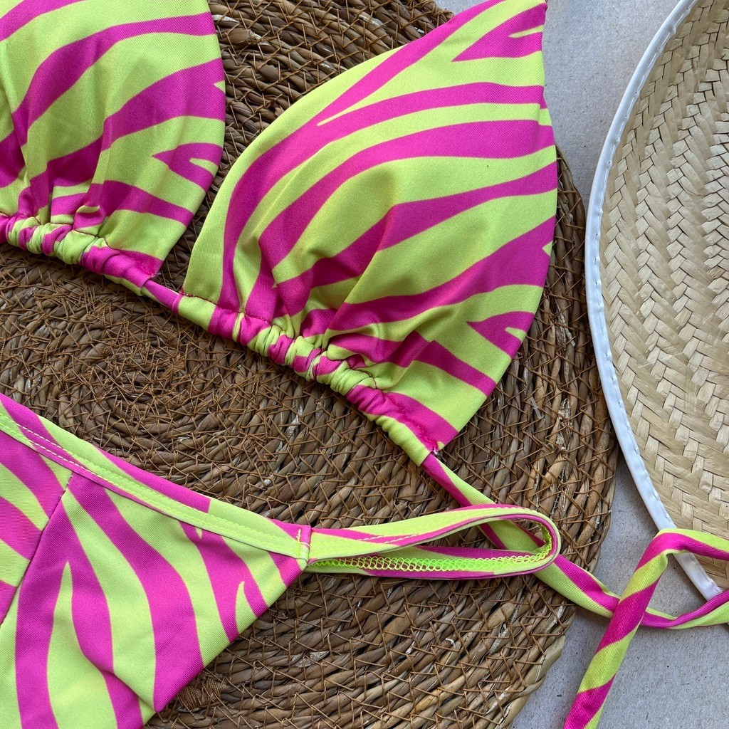 Biquíni Cortininha e Fita Zebra Pink