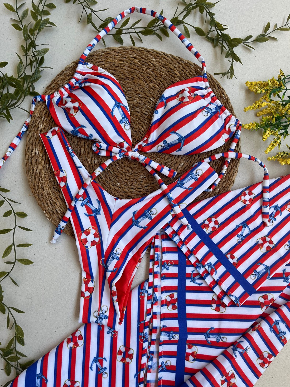 Biquíni Marinheiro Cortininha e Asa delta