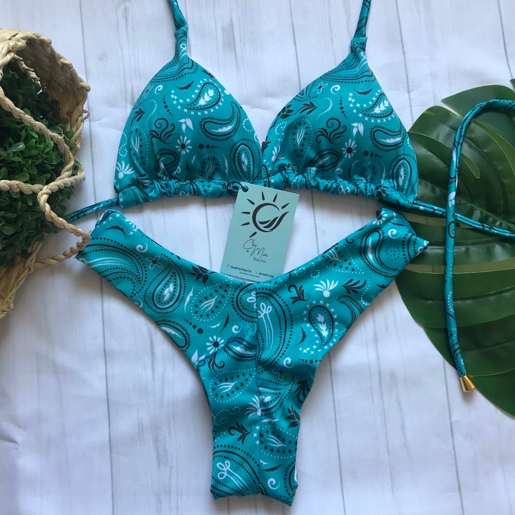 Biquíni Cortininha e Asa delta Paisley