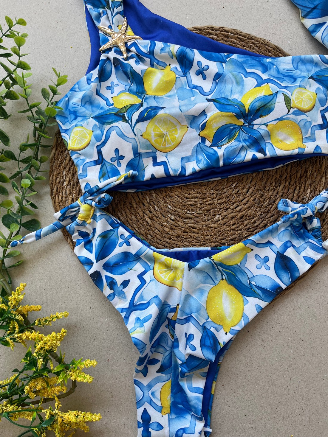 Biquíni Limões Top Ombro só Biquíni Limões Top Ombro só