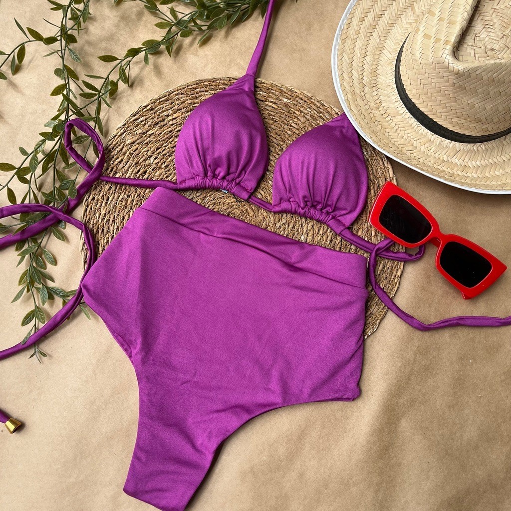 Biquíni Cortininha e HotPants Magenta Biquíni Cortininha e HotPants Magenta