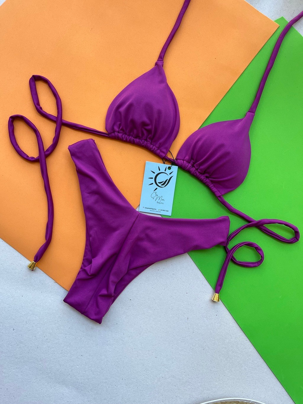 Biquíni Cortininha e Asa Delta Magenta Biquíni Cortininha e Asa Delta Magenta