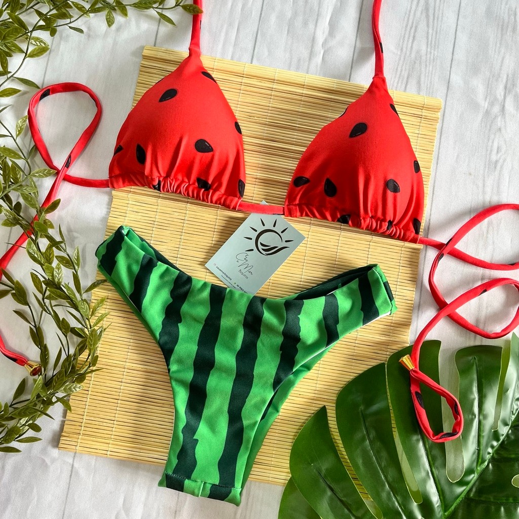 Biquíni Cortininha e Asa delta Melancia