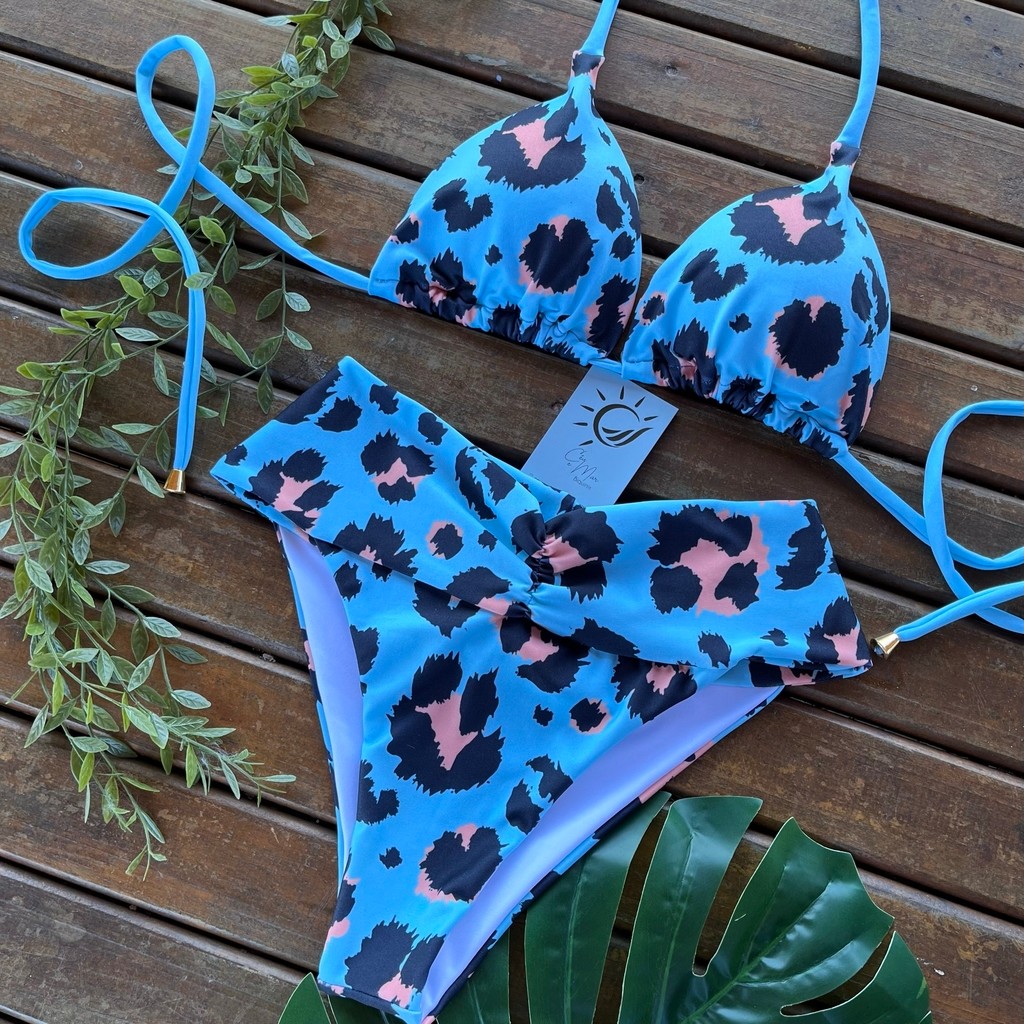 Biquíni Cortininha e Cós Largo Onça Azul Biquíni Cortininha e Cós Largo Onça Azul
