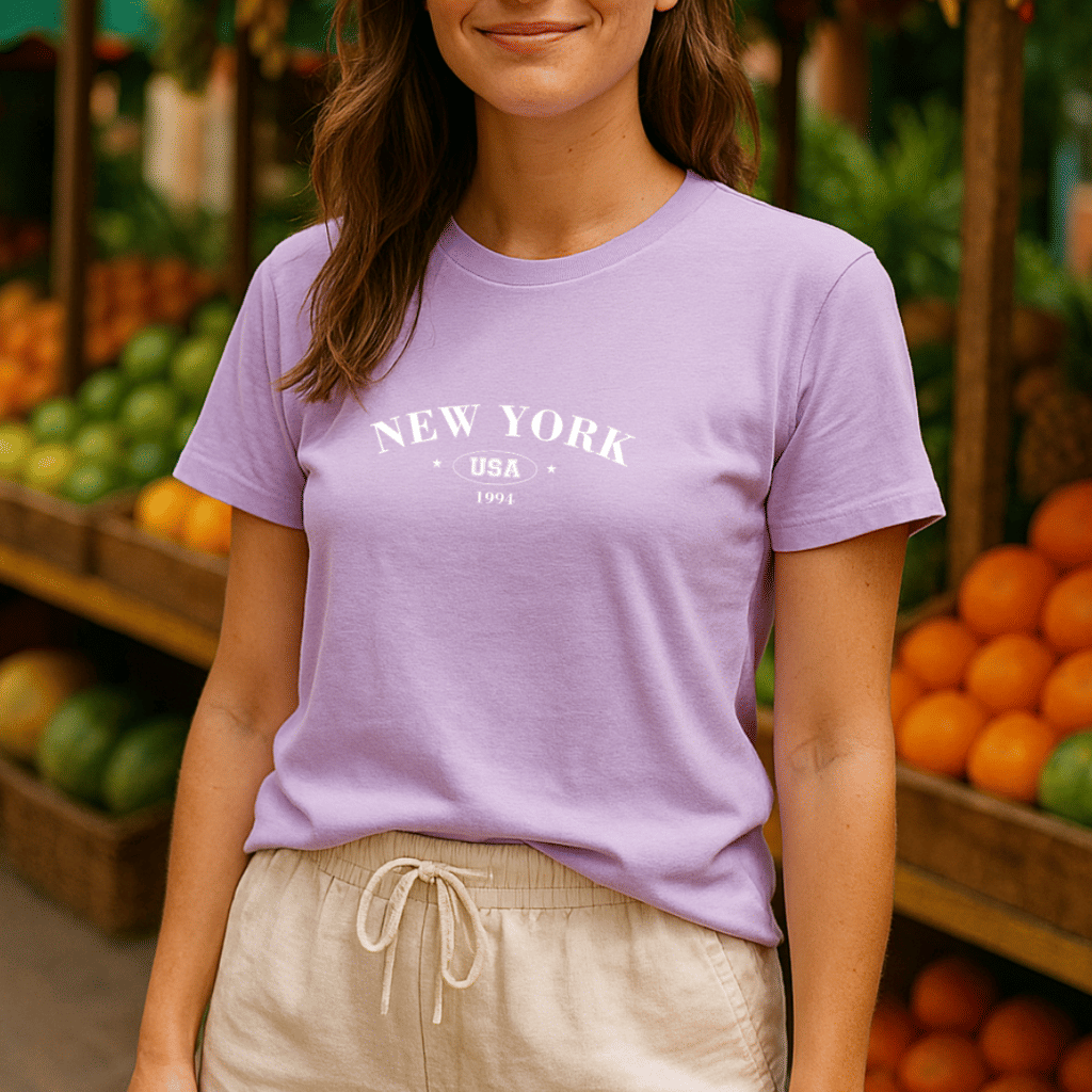 Tshirt Lilas New York Tshirt Lilas New York
