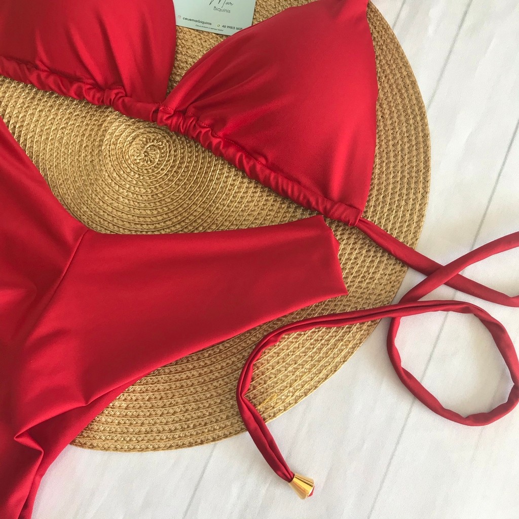 Biquíni Cortininha e Asa Delta Vermelho