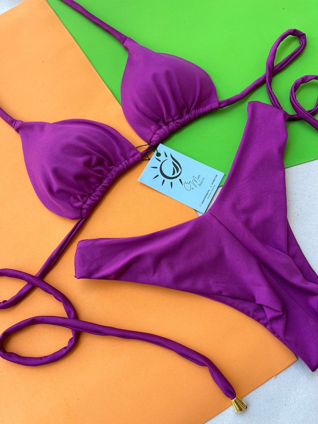 Biquíni Cortininha e Asa Delta Magenta Biquíni Cortininha e Asa Delta Magenta