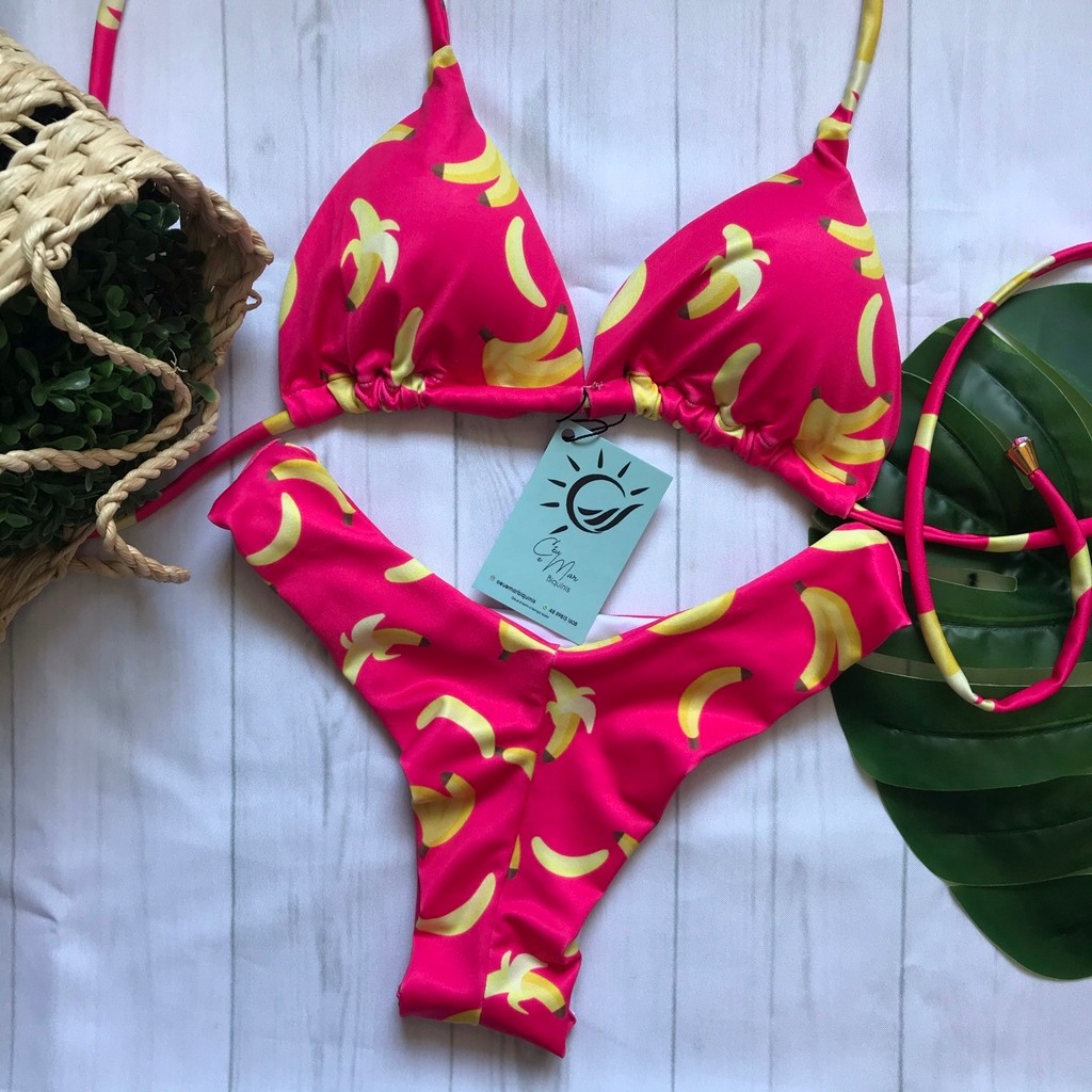 Biquíni Cortininha e Asa delta Bananinha Biquíni Cortininha e Asa delta Bananinha