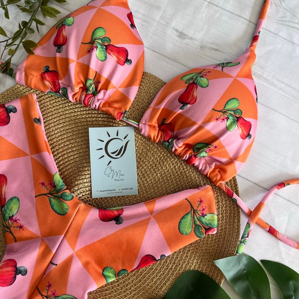 Biquíni Cortininha e Asa delta Caju Biquíni Cortininha e Asa delta Caju