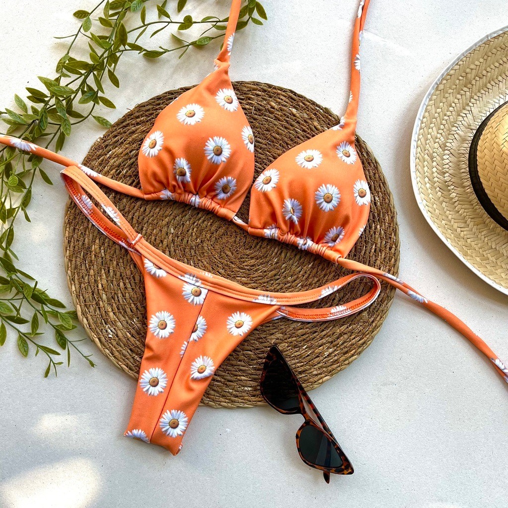 Biquíni Cortininha e Fita Gratidão Laranja