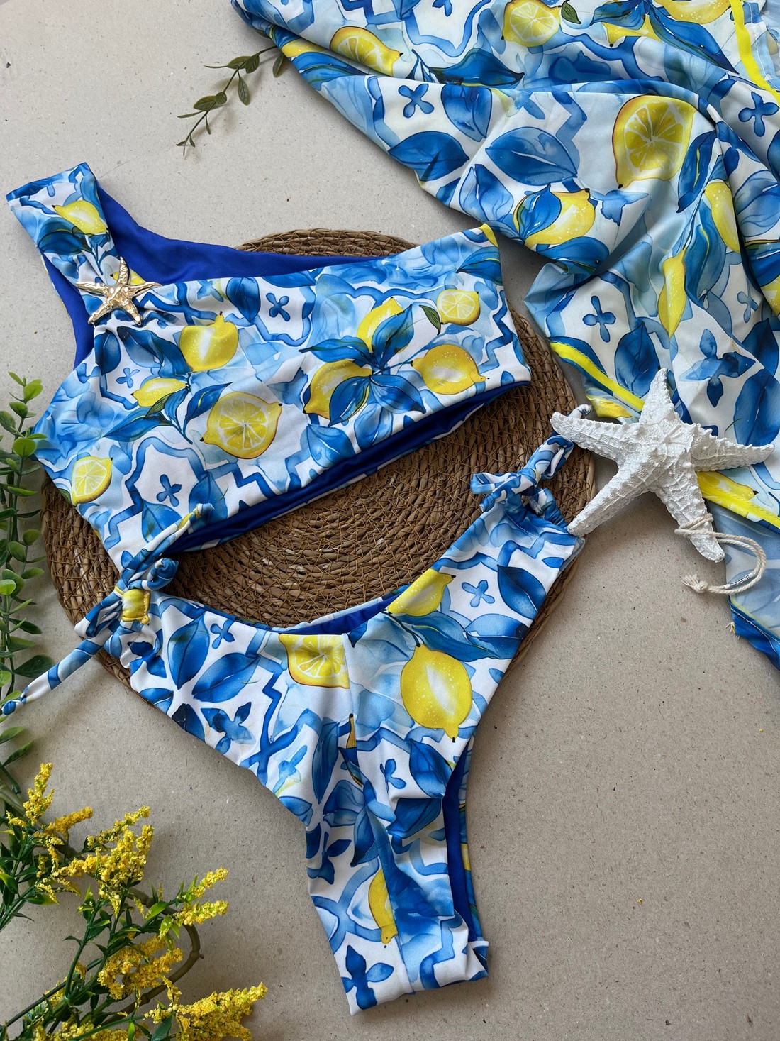 Biquíni Limões Top Ombro só Biquíni Limões Top Ombro só