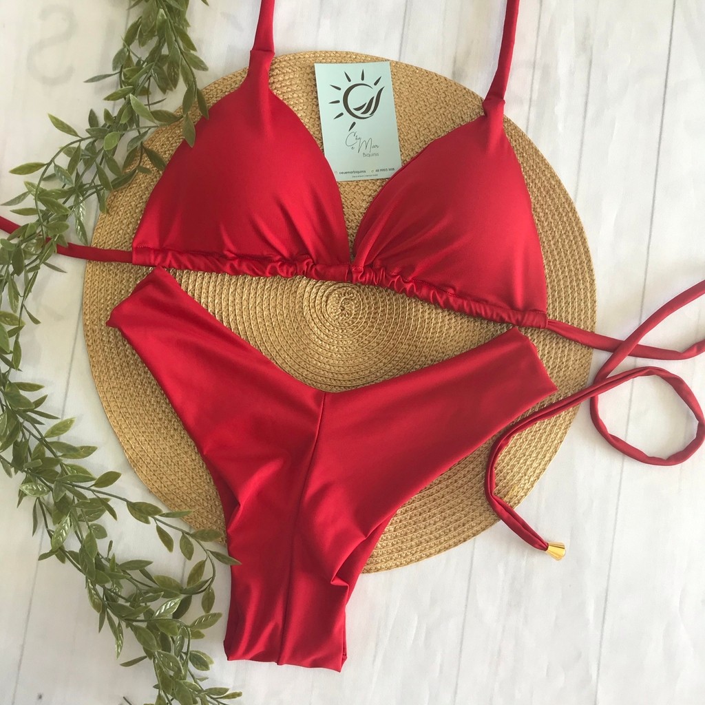 Biquíni Cortininha e Asa Delta Vermelho