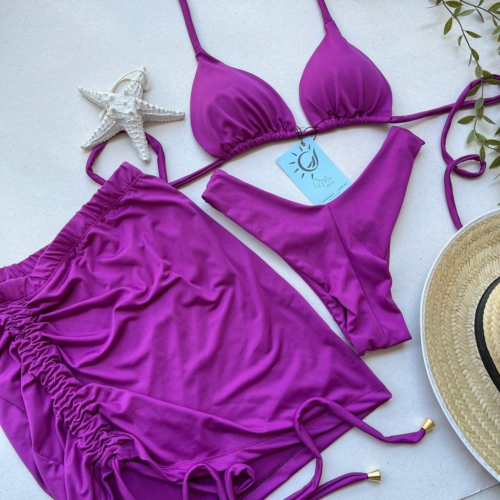 Biquíni Cortininha e Asa Delta Magenta Biquíni Cortininha e Asa Delta Magenta