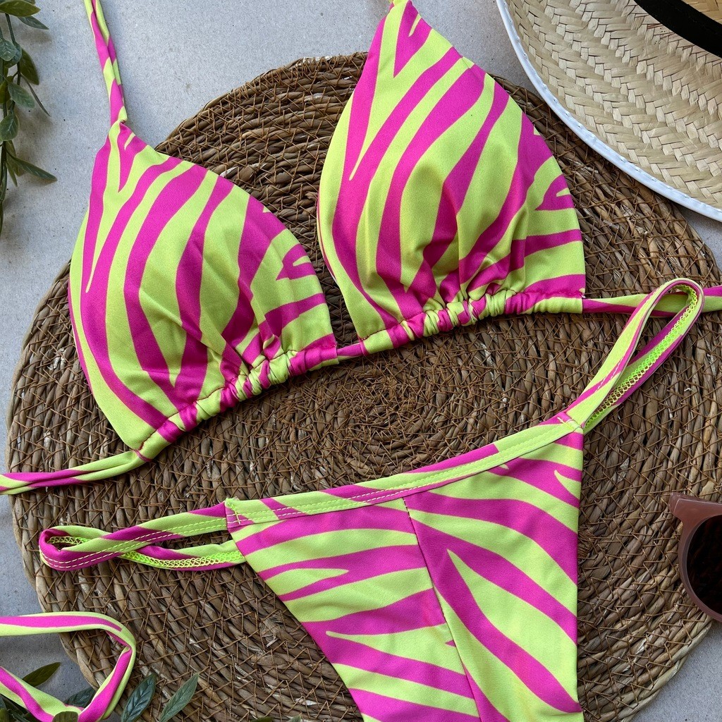 Biquíni Cortininha e Fita Zebra Pink