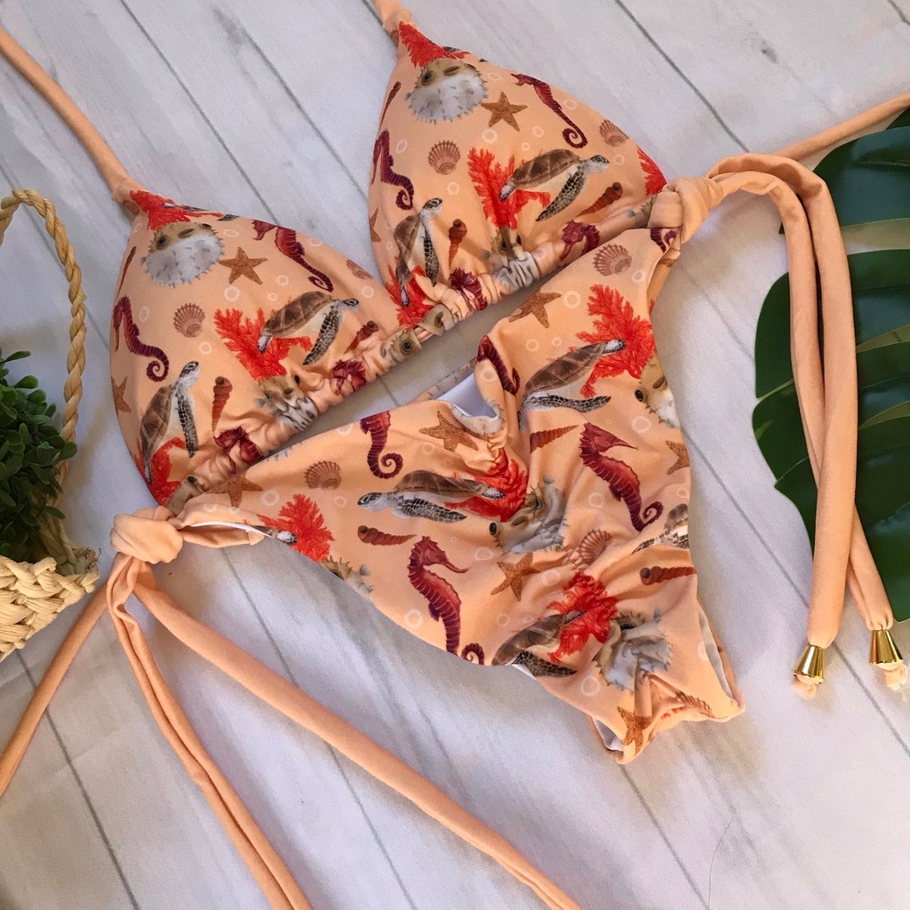 Biquíni Cortininha e Empina Bumbum Fundo do Mar Biquíni Cortininha e Empina Bumbum Fundo do Mar