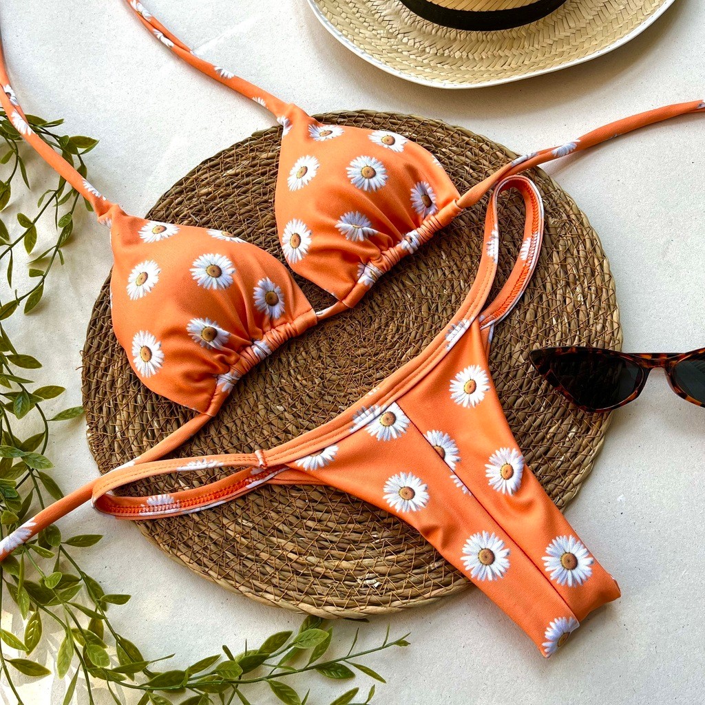 Biquíni Cortininha e Fita Gratidão Laranja