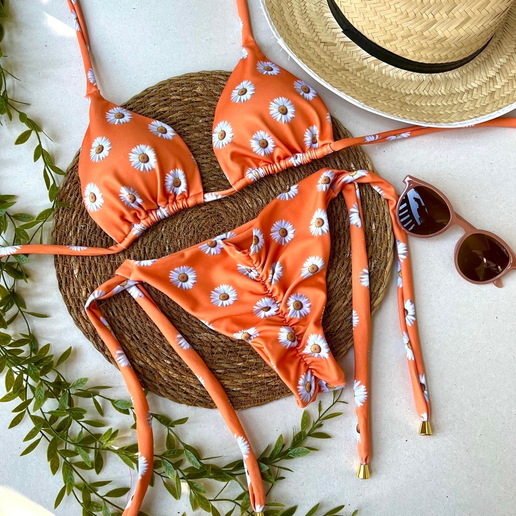 Biquíni Cortininha e Empina Bumbum Gratidão Laranja Biquíni Cortininha e Empina Bumbum Gratidão Laranja