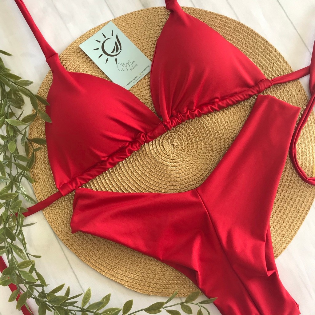 Biquíni Cortininha e Asa Delta Vermelho
