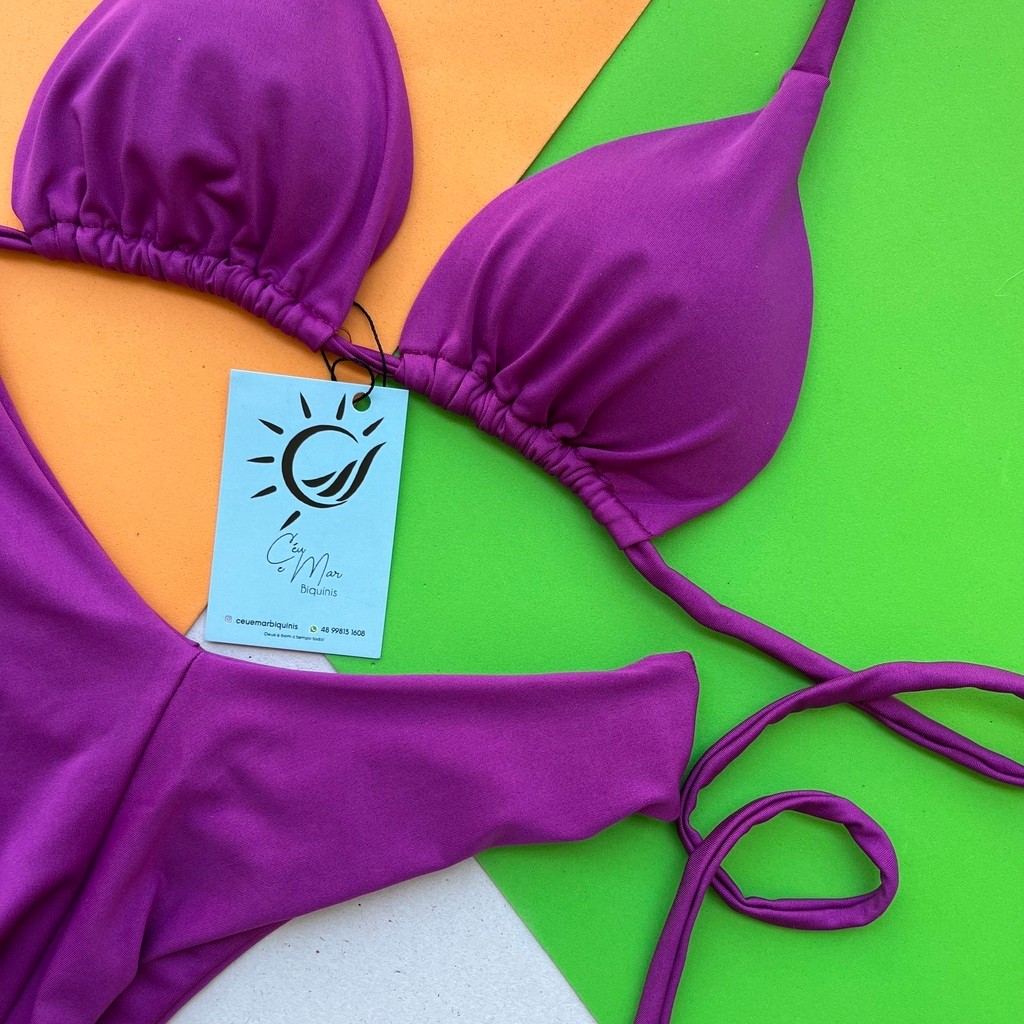 Biquíni Cortininha e Asa Delta Magenta Biquíni Cortininha e Asa Delta Magenta