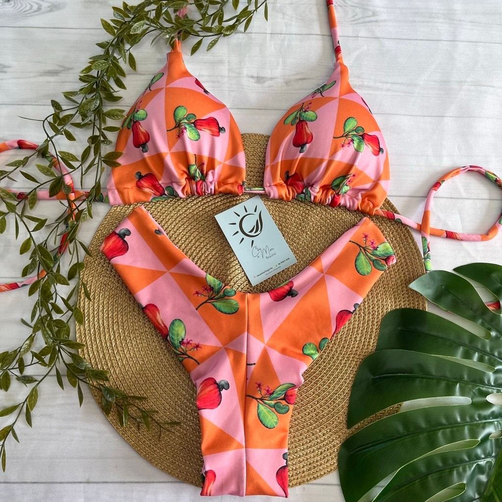 Biquíni Cortininha e Asa delta Caju Biquíni Cortininha e Asa delta Caju