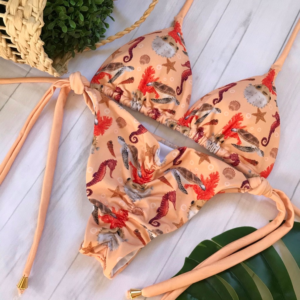 Biquíni Cortininha e Empina Bumbum Fundo do Mar Biquíni Cortininha e Empina Bumbum Fundo do Mar