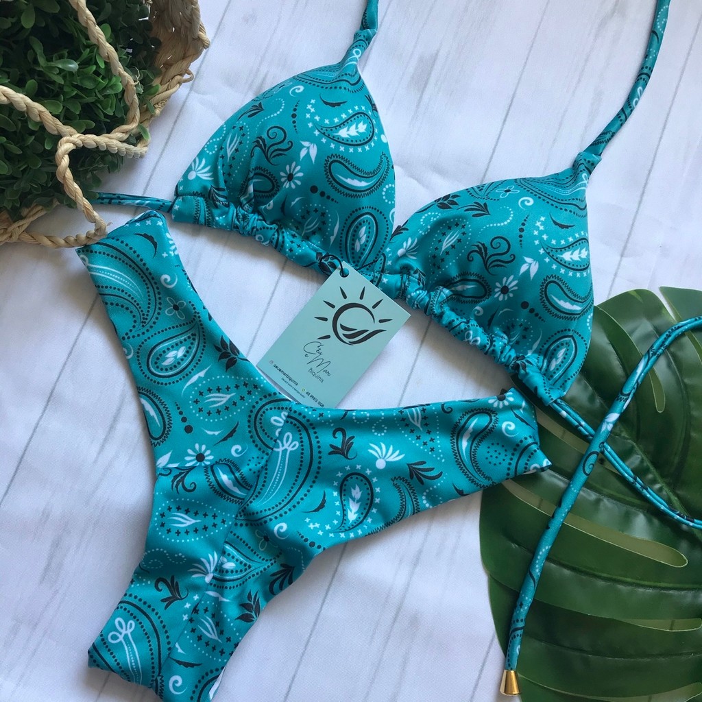 Biquíni Cortininha e Asa delta Paisley