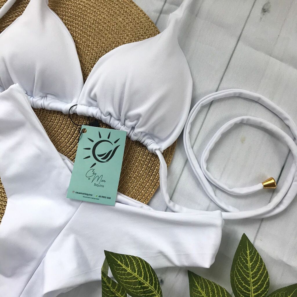 Biquíni Cortininha e Asa Delta Branco